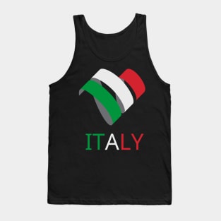 In this picture we see the flag of Italy in an unusual form. And also the name of the state is made in the colors of the flag itself. Tank Top